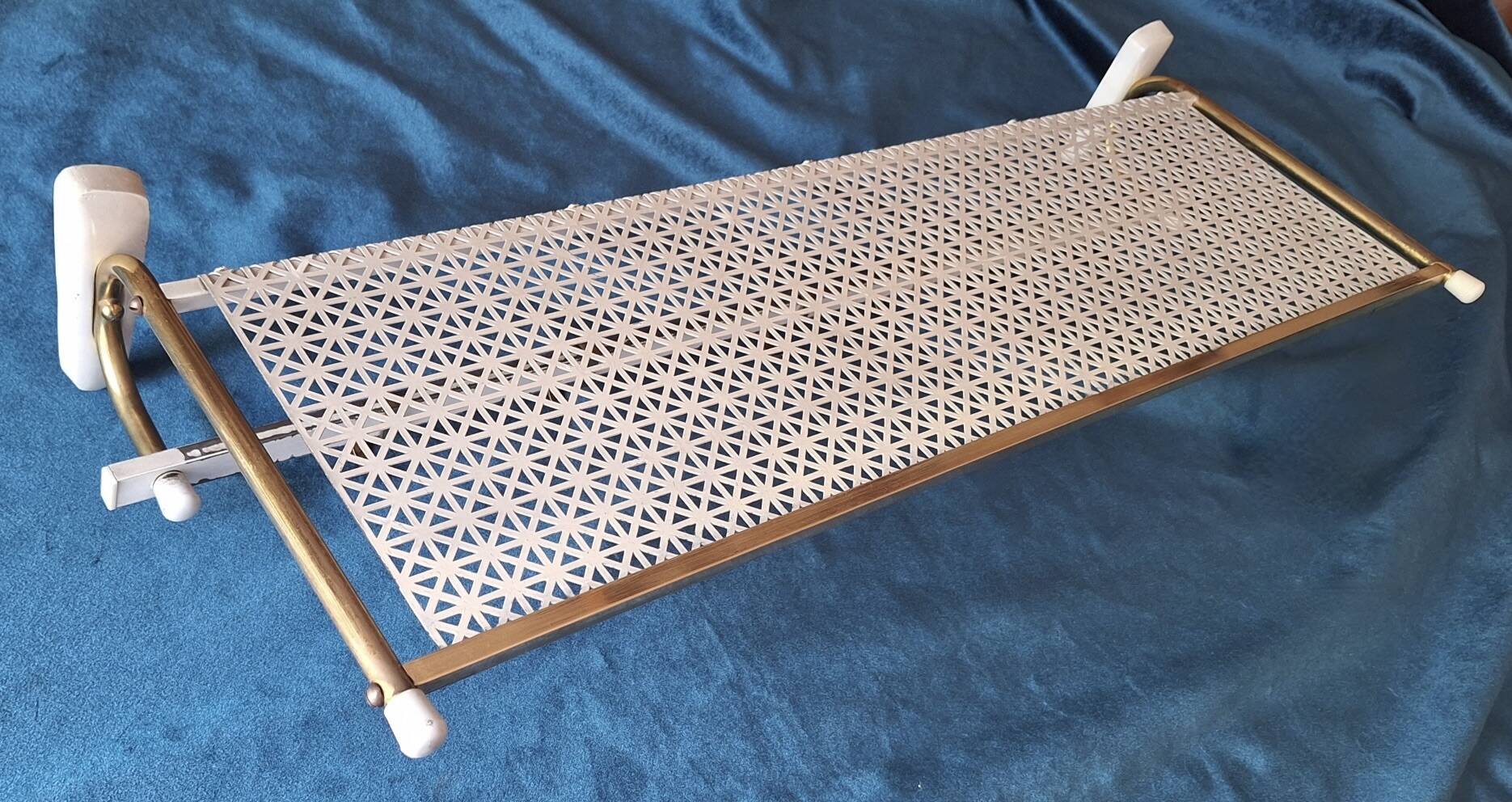 Brass and perforated metal coat and hat rack, 1960s