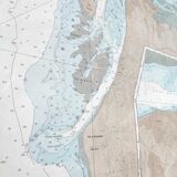 Map arcachon gironde basin 84cm by 63cm