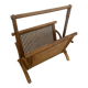 Brown rattan and cane magazine rack