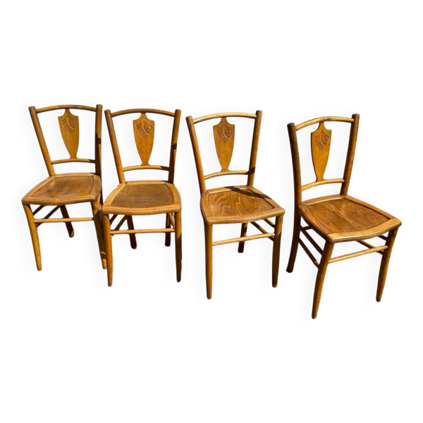 Set de 4 chaises bistrot vintage