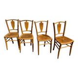 Set de 4 chaises bistrot vintage