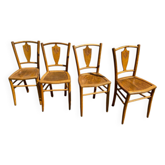 Set de 4 chaises bistrot vintage