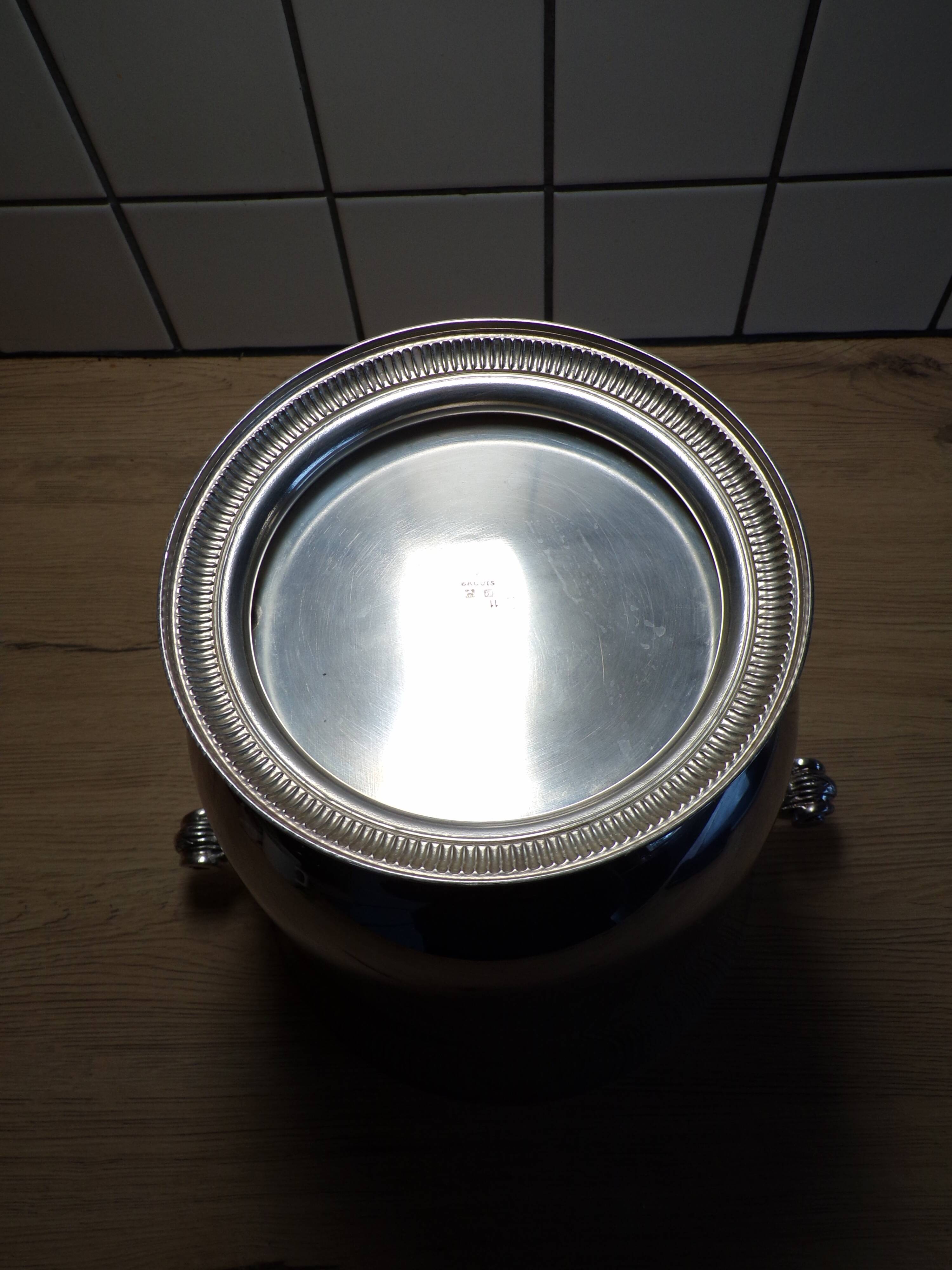 Ercuis champagne bucket in silver metal