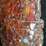 Multi-colored speckled glass pitcher