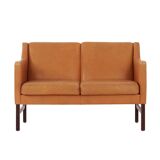 Leather two-seater sofa, 70s Scandinavian design
