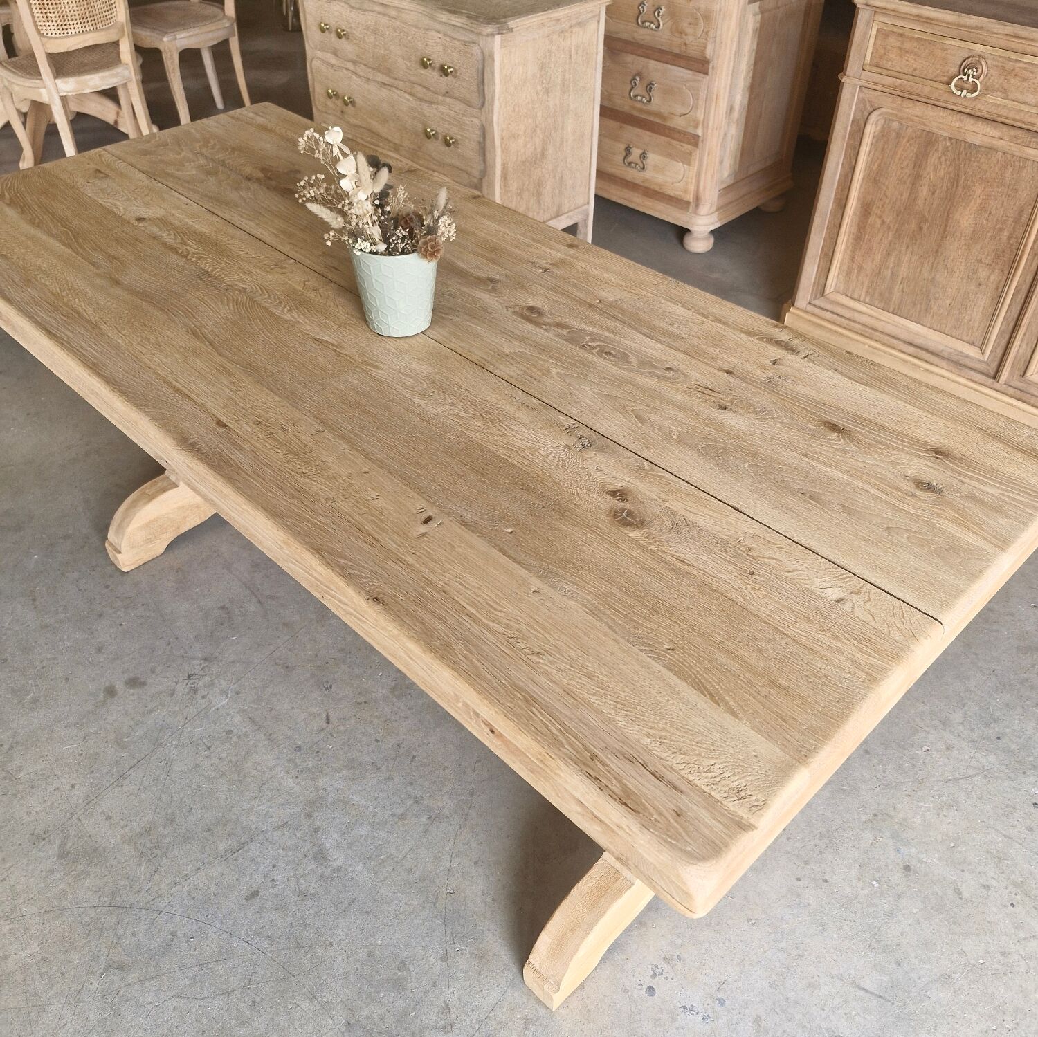 Reclaimed solid oak farmhouse table