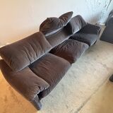 Maralunga Cassina 3-seater velvet sofa