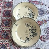 6 plates Gien theme bees and flowers