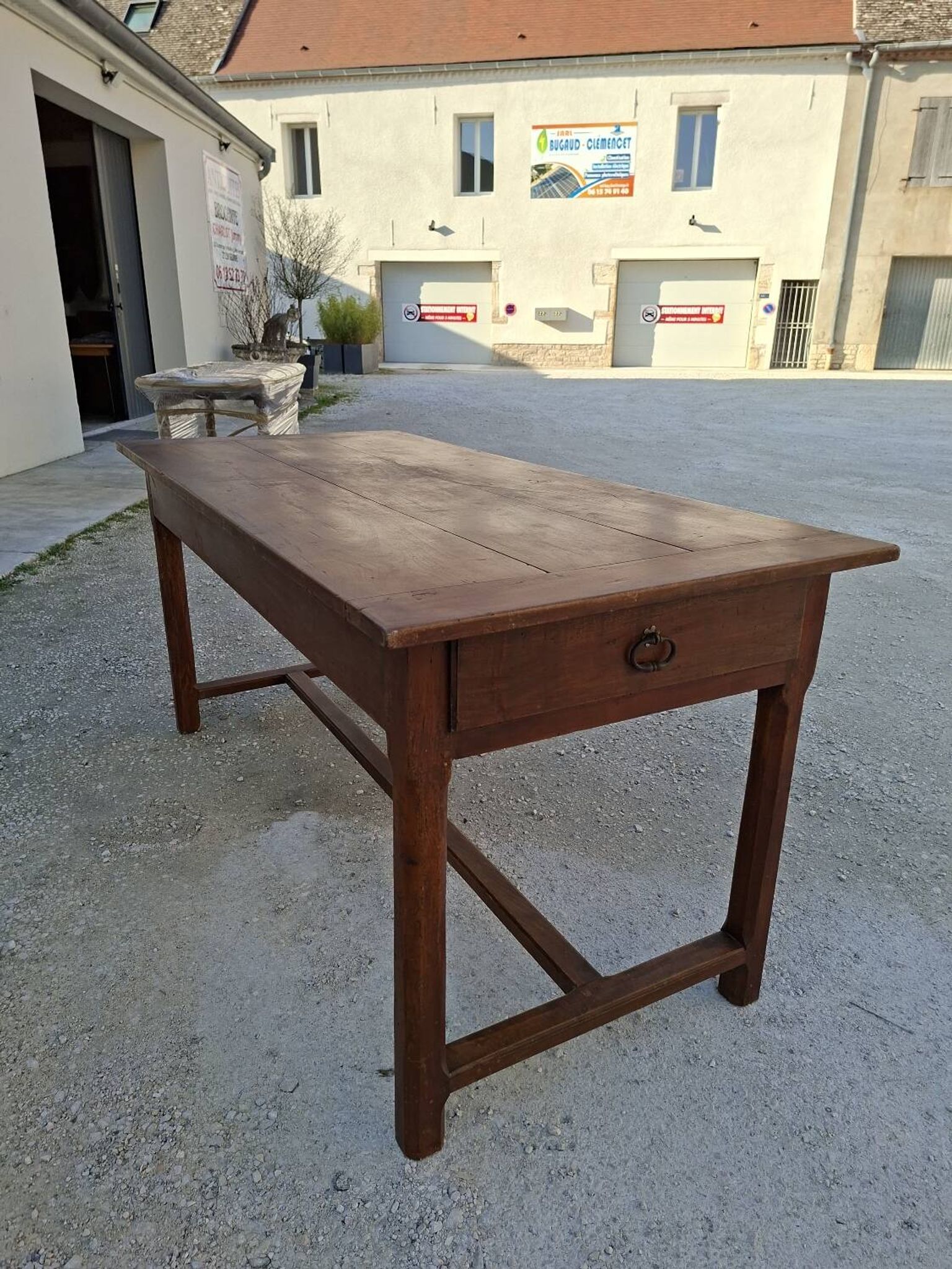 Rustic monastery farmhouse table, antique, 19th century, made of walnut.