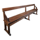 Banc de monastère antique XXL – Long banc de rangement en pin avec cadre en chêne, vers 1900–1920