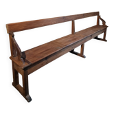 XXL Antique Monastery Bench – Long pine storage bench with oak frame, circa 1900–1920