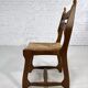 Set of 6 1950s chairs in wood and straw