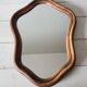 Asymmetrical mirror in vintage wood - 39x29cm