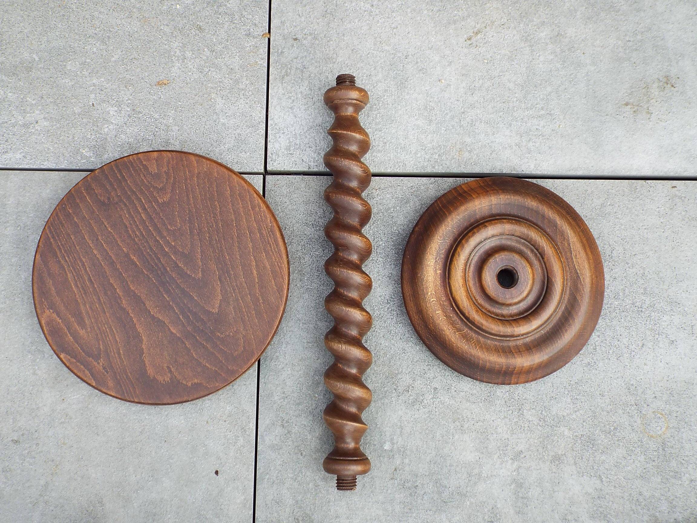 Turned wooden end table