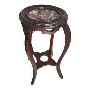 Selette table tripode bois marbre Art Déco