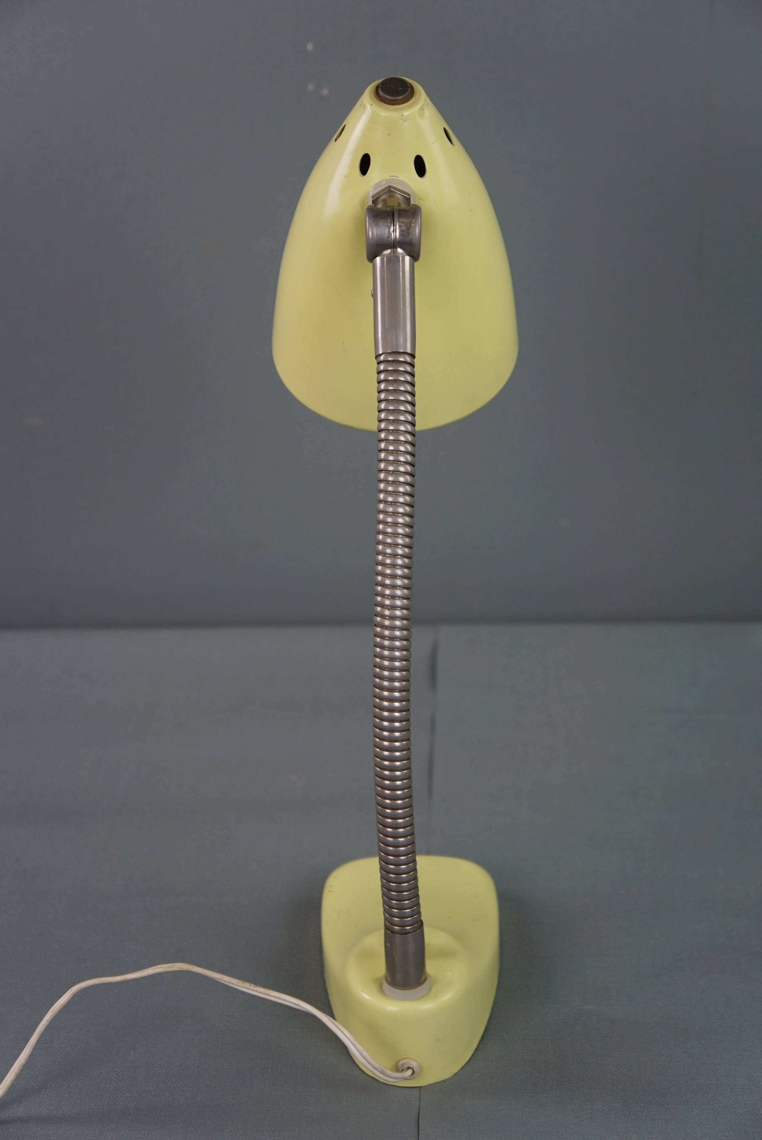 Yellow metal vintage 1960s design lamp/desk lamp