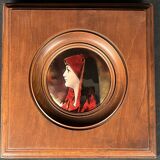 Enameled plaque signed dermeliac 20th century
