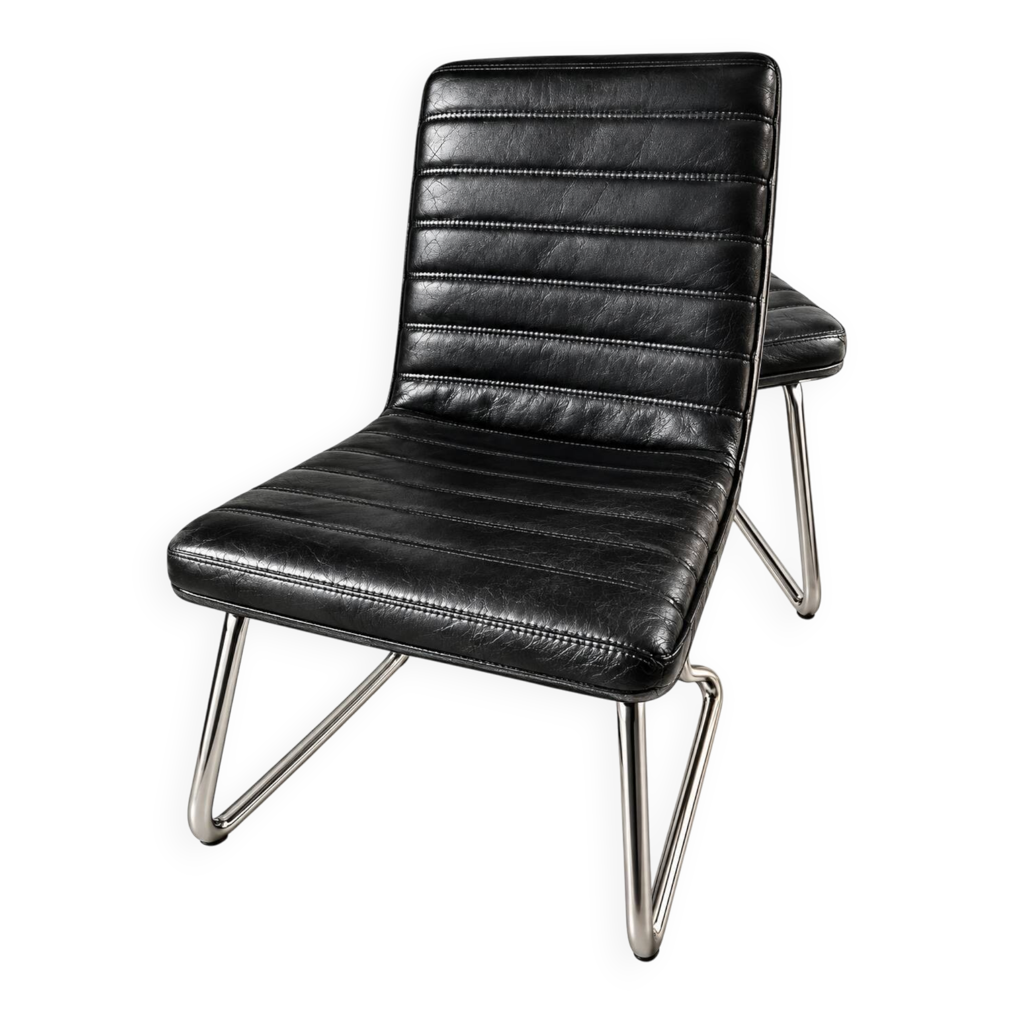 Black leather chairs - eurosit france