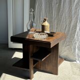 Table d'appoint carrée piètement quadripode à entretoise de style moderniste