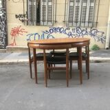 Teak table and chairs by Hans Olsen for Frem Røjle, 1960s