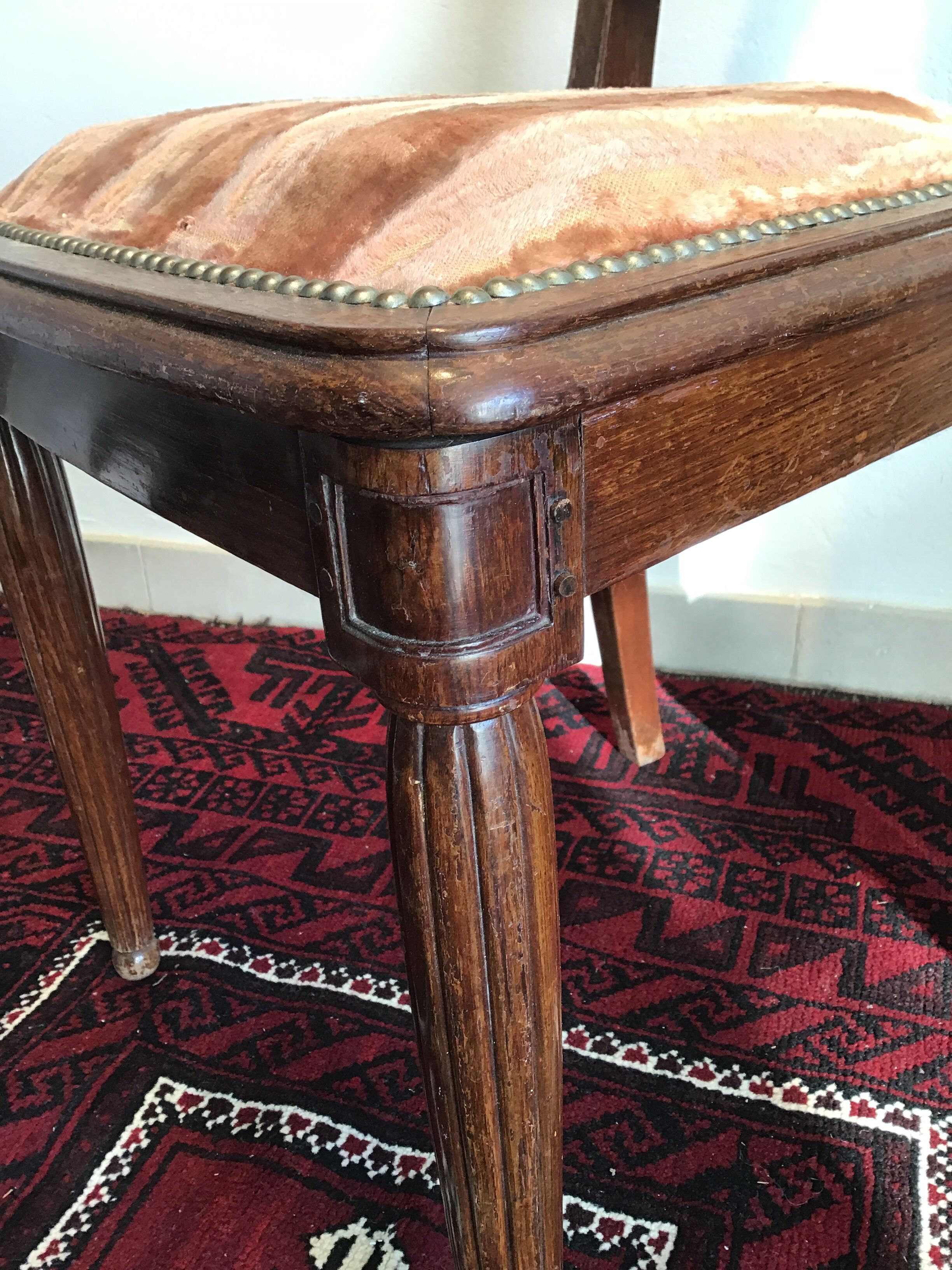 Pair of art deco mahogany chairs