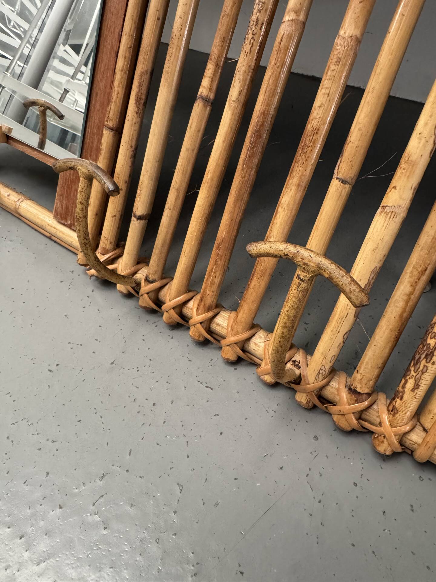 Wall-mounted bamboo coat rack