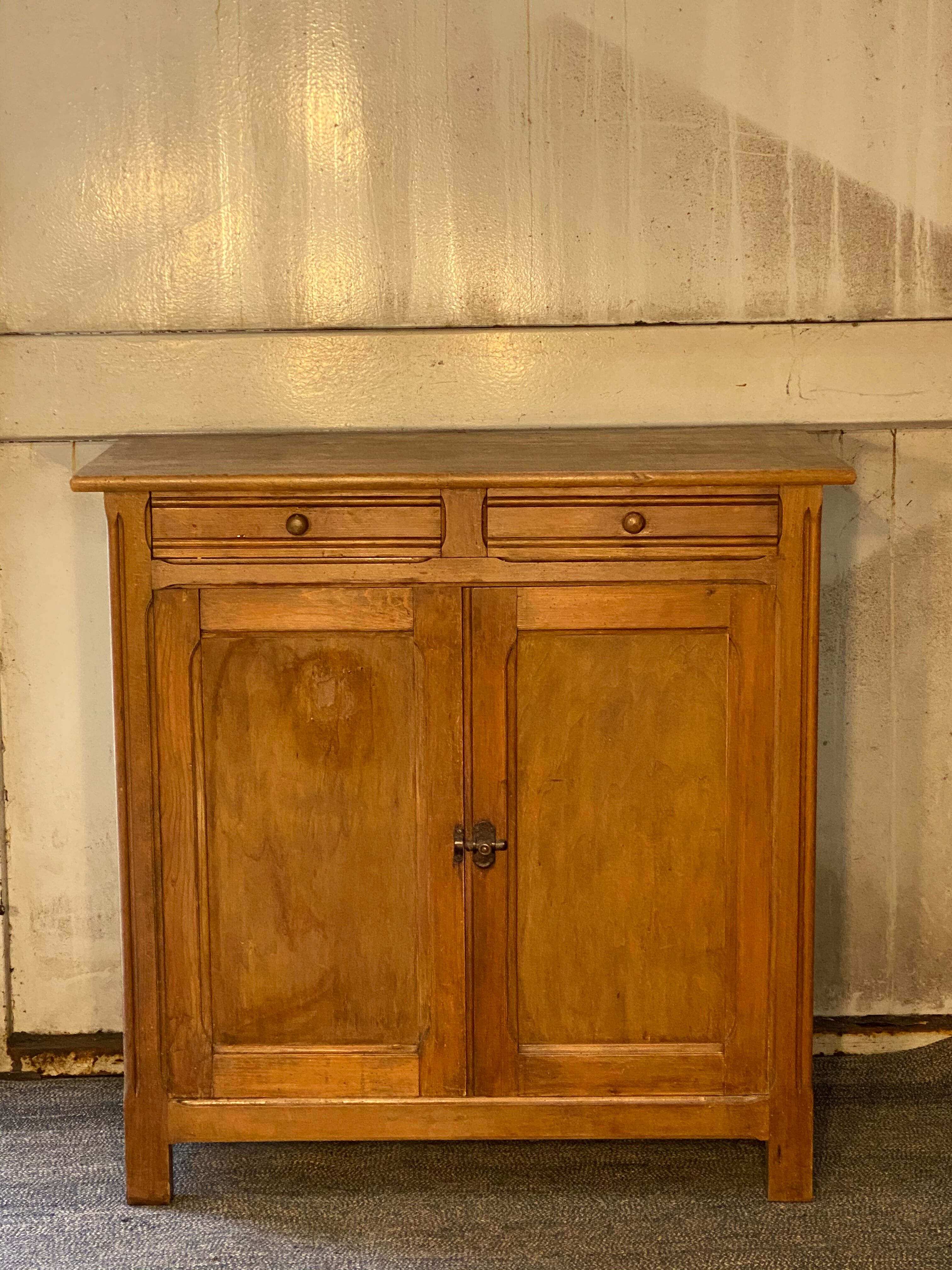 Old parisian raw wood side board