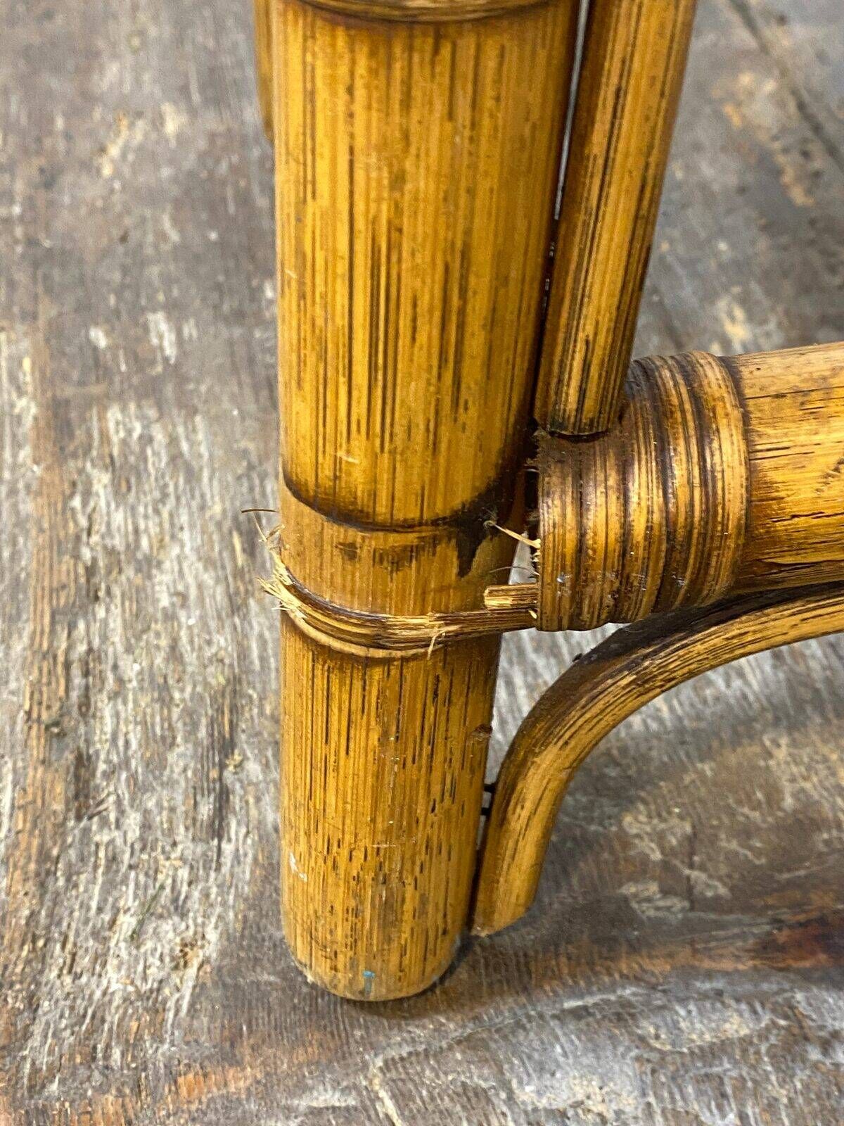 Rattan and cane stool, seaside spirit, mid-20th century.