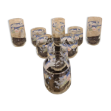 Set of 9 vintage Arcopal Florine glasses – pastel and floral