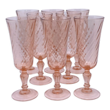 8 pink champagne flutes