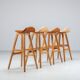 Erik Buch set of four “OD61” bar stools Oddense Mobler Denmark 1965