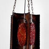 Suspension, Potiers d'Accolay, Patinated Copper and Fractal Resin, Circa 1970