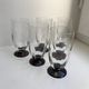 Set of 6 champagne flutes with purple feet Art Deco 30s