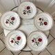 Set of 5 flat plates Badonviller with flowers 30s