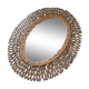 Oval rattan mirror