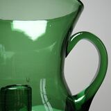 Large vintage green blown glass lantern, 1960s-70s.