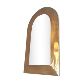 Miroir en laiton demi-lune glace piquée