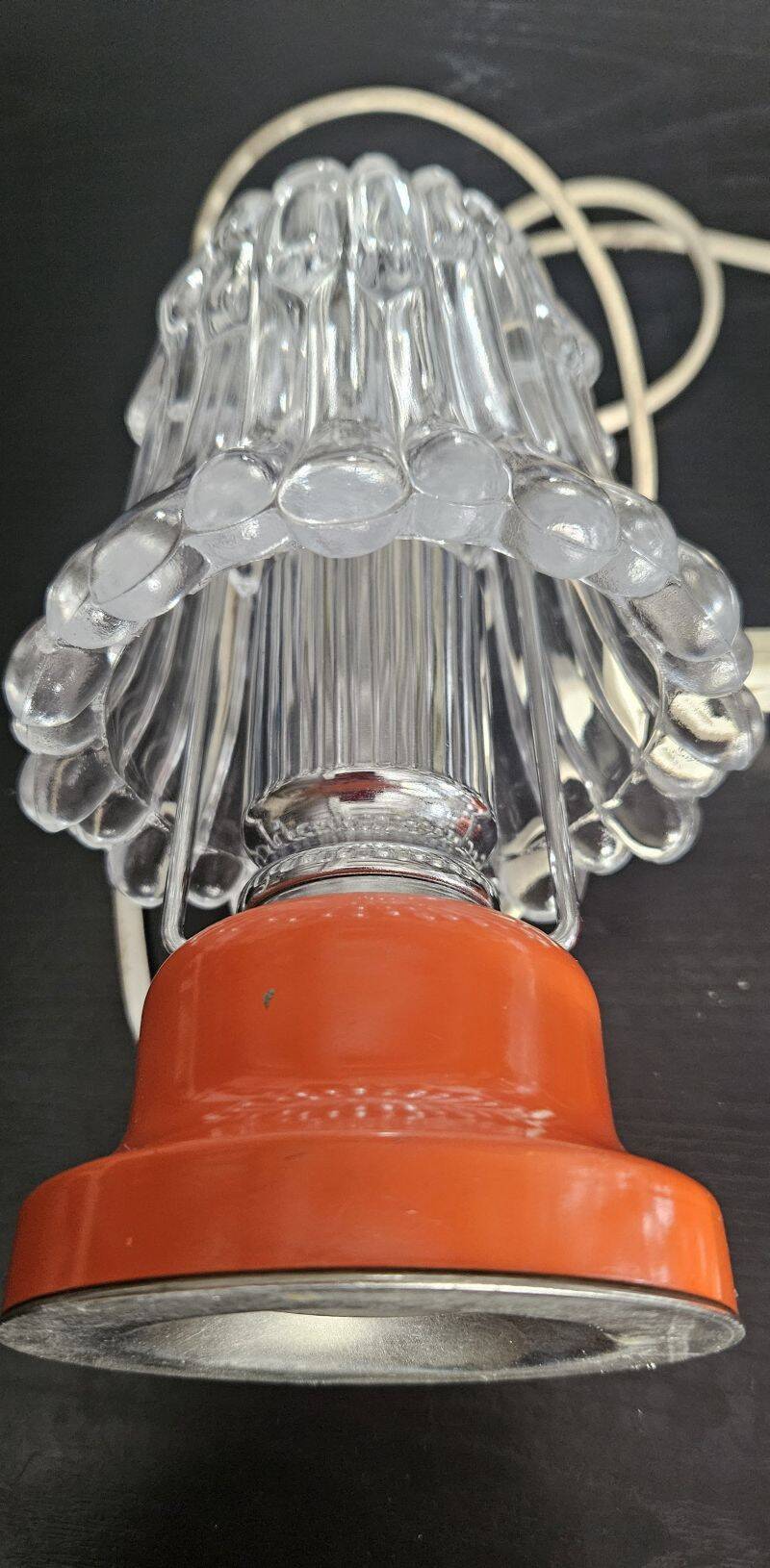 Pair of Vintage 70's Orange Mushroom Lamps