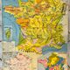 School map of france agriculture & livestock and administrative france 50s-60s