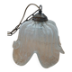 Vintage frosted blown glass pendant light