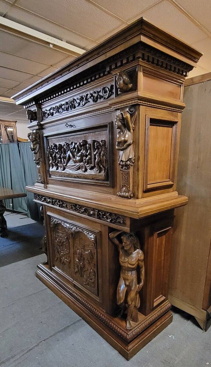Antique solid wood furniture richly carved, in Renaissance style.