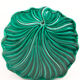 Green slurry leaf dish signed by Vallauris