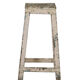 Original patina white Indian white teak top stool