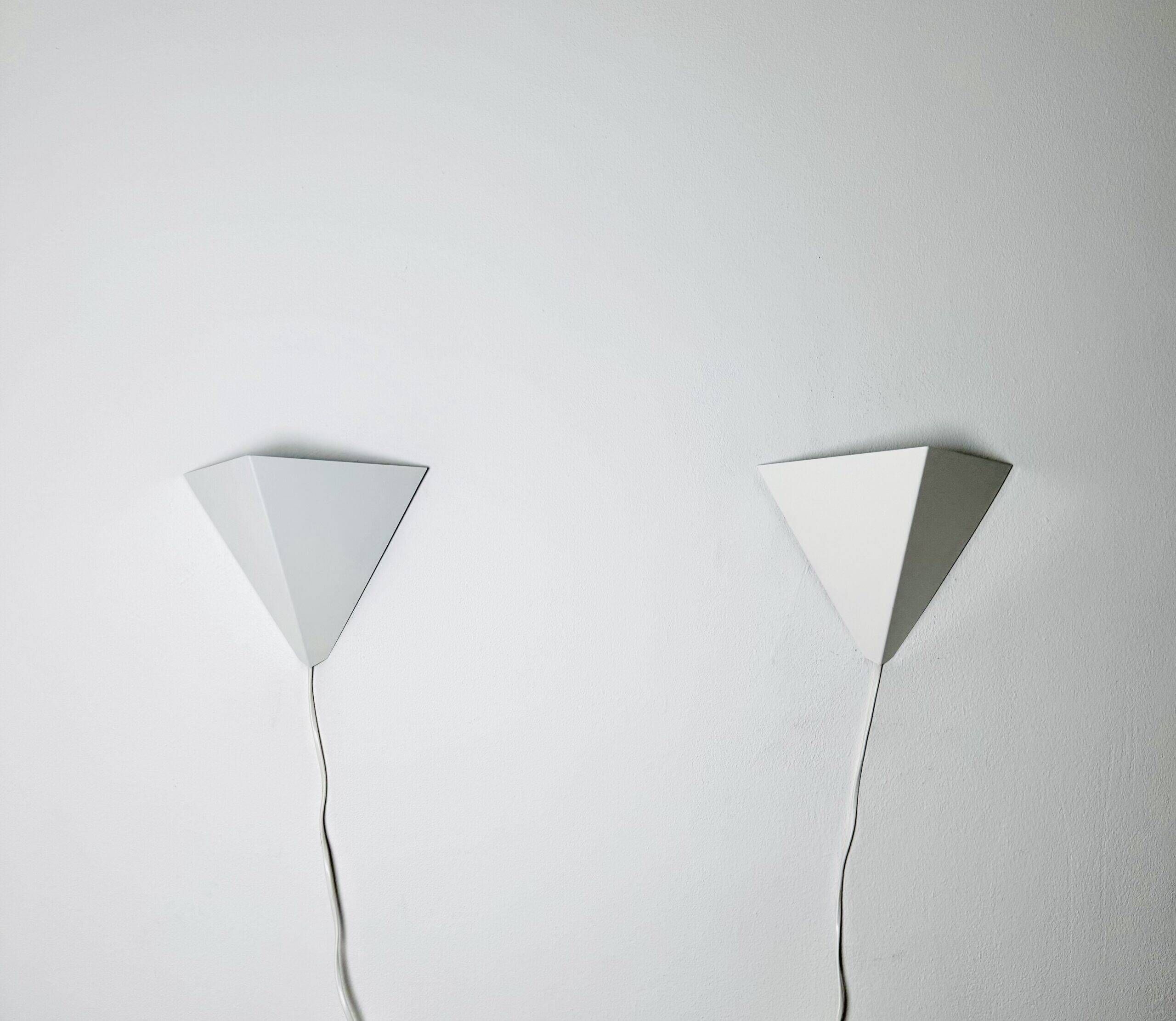 Geometric Pyramid Wall Lamps By J.J.M. Hoogervorst For Anvia Nederland, The Netherlands, 1960S
