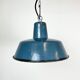 Industrial blue enamel pendant lamp, 1960s