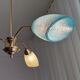 Vintage 1940s gold metal and glass 3 arm Sputnik chandelier