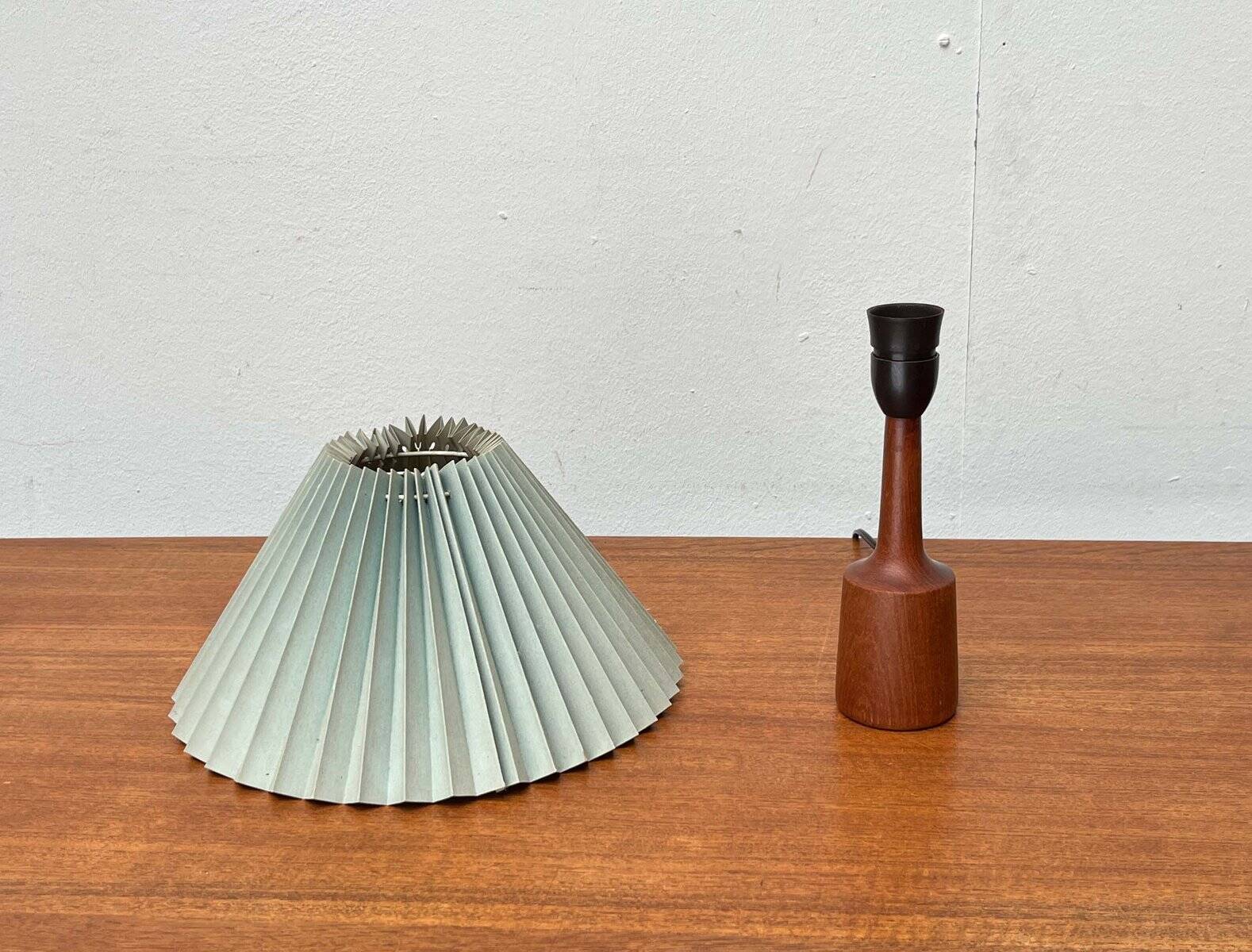 Danish modern teak table lamp from the mid-century, 1960s.