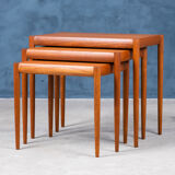 Set of three nesting tables in teak, 1960s, Danish design