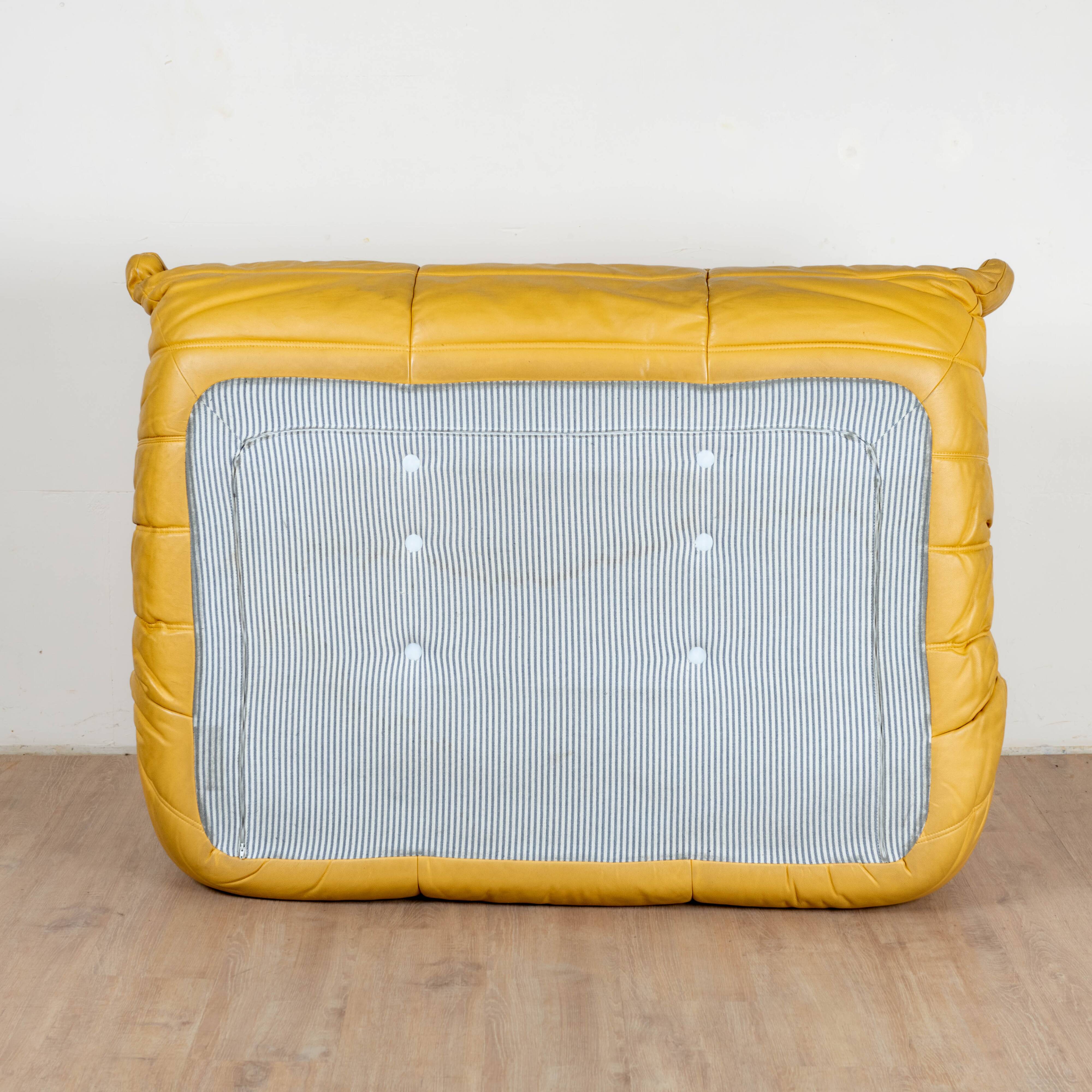 Togo gold leather sofa by Michel Ducaroy for Ligne Roset 1973