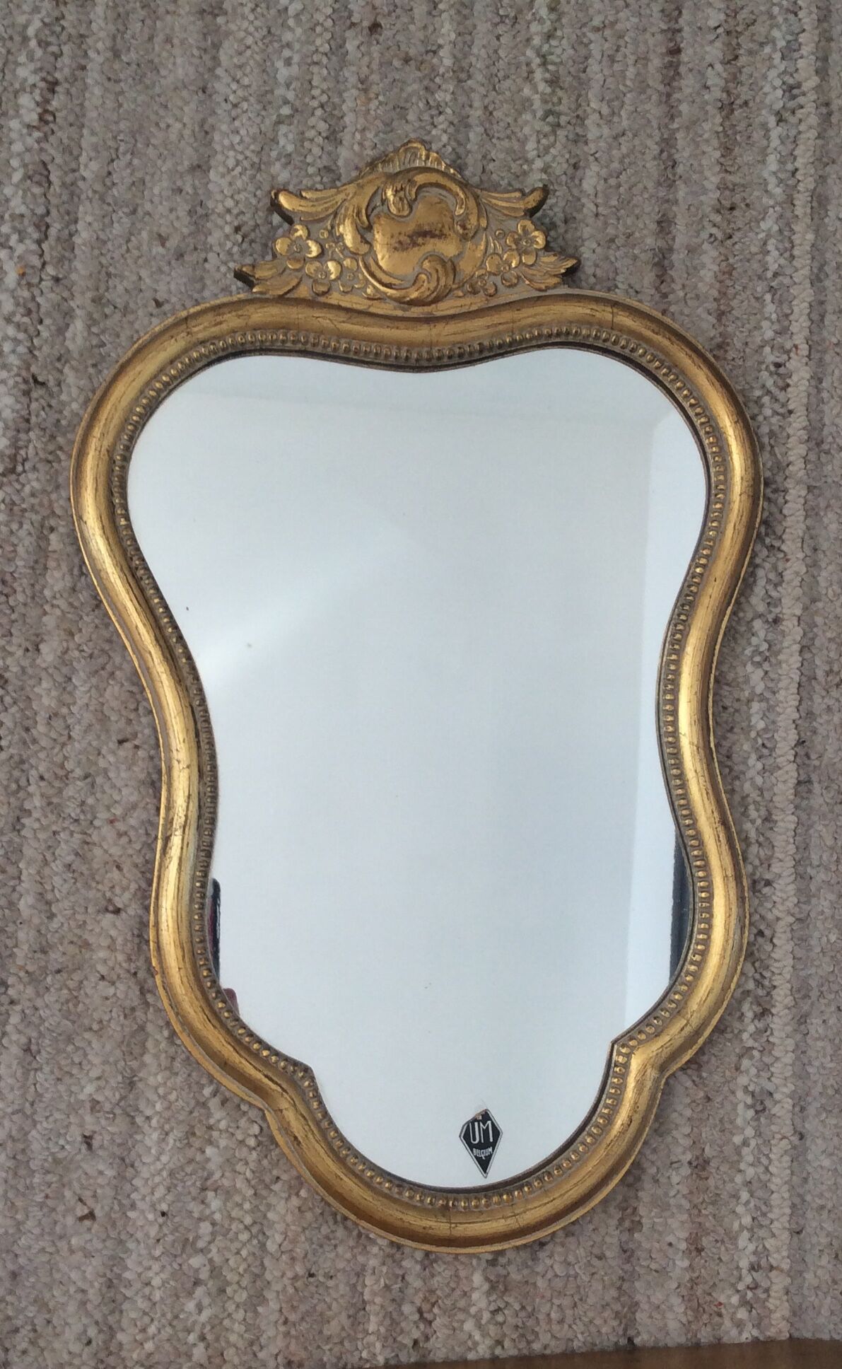 Mirror set and gilded wooden console